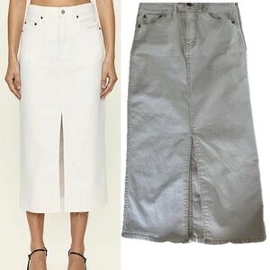 Oat New York Denim Jean Midi Skirt 4/27